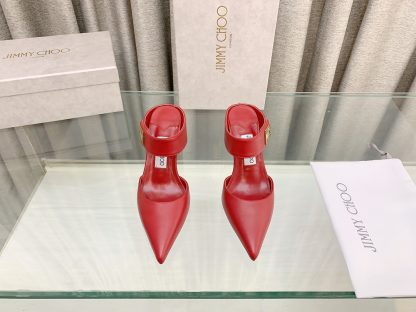 Jimmy Choo metal buckle half slippers women's high heels - Image 2