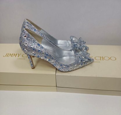 Jimmy Choo blue crystal shoes high heels - Image 2