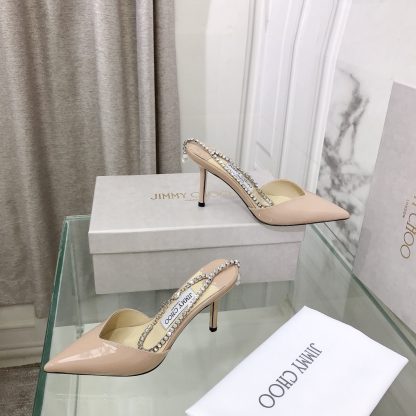 Jimmy Choo patent leather crystal chain pumps - Image 2