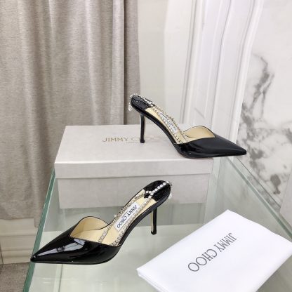 Jimmy Choo patent leather crystal chain pumps - Image 2