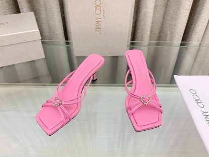 Jimmy Choo stylish heart-shaped crystal intertwined strappy sandals high heels - Image 2