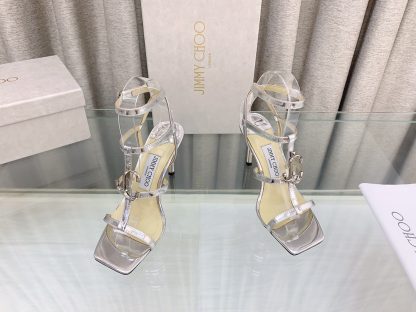 Jimmy Choo fashionable silver high heels - Image 2