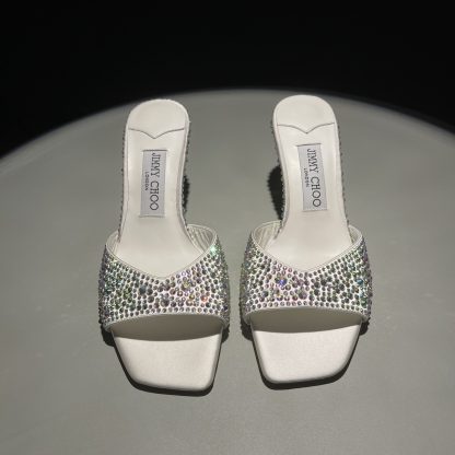 Jimmy Choo rhinestone gradient champagne high heels - Image 2
