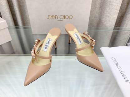 Jimmy Choo mesh rhinestone explosion bow high heels - Image 2