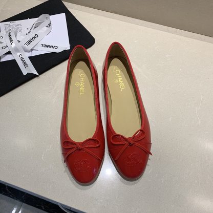 Chanel fashion items pure red elegant and exquisite ballet shoes - Image 2