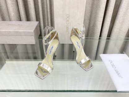 Jimmy Choo new crystal chain square toe high heels - Image 2