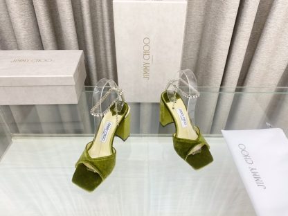 Jimmy Choo new crystal chain square toe high-heeled sandals - Image 2