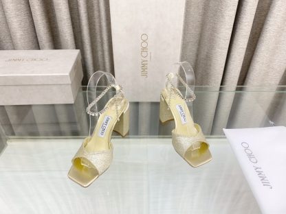 Jimmy Choo new crystal chain square toe high heels - Image 2