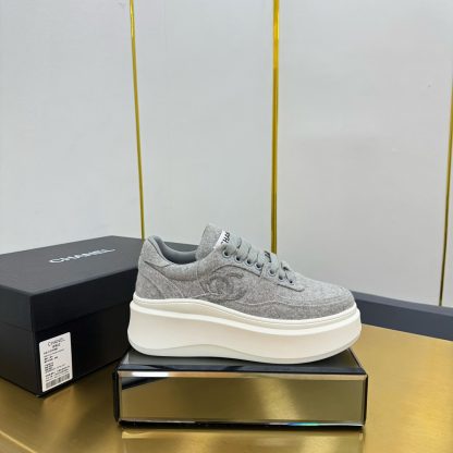 Chanel Grey Casual Versatile Sneakers - Image 2