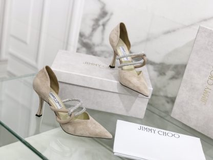 Jimmy Choo New Hollow Out Rhinestone High Heels - Image 2