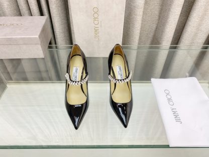 Jimmy Choo Strapless Rhinestone Pointed Toe High Heels - Image 2