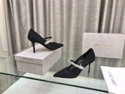 Jimmy Choo Strapless Rhinestone Pointed Toe High Heels - Image 2