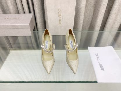 Jimmy Choo Strapless Rhinestone Pointed Toe High Heels - Image 2