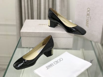 Jimmy Choo round toe chunky heel fashionable high heels - Image 2