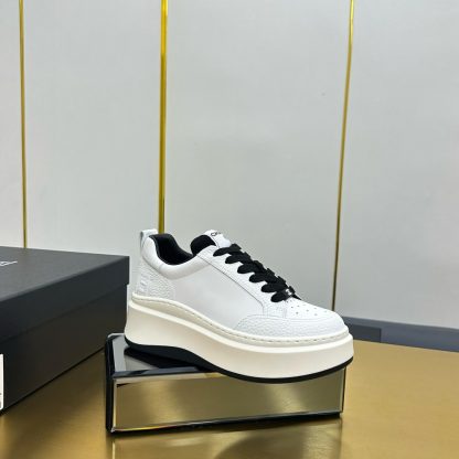 Chanel white with black laces and lining casual versatile sneakers - Image 2