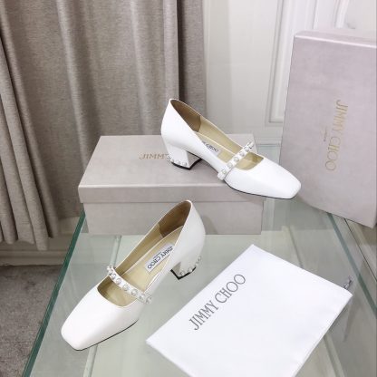 Jimmy Choo pearl rivet vintage block heel high heels - Image 2