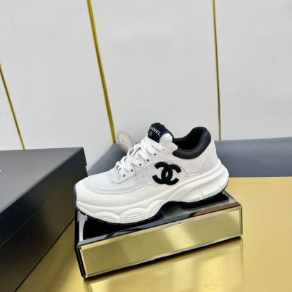 Chanel white and gray classic sports versatile couple style dad shoes - Image 2