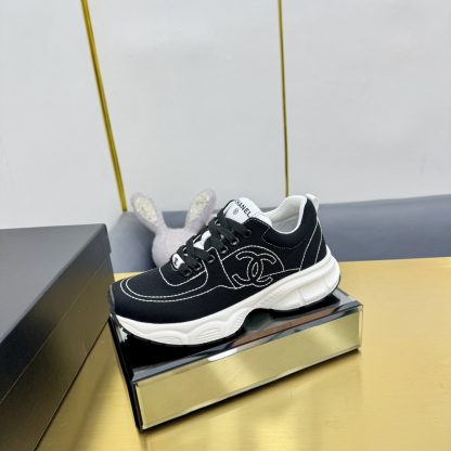 Chanel black classic sports versatile couple style dad shoes - Image 2