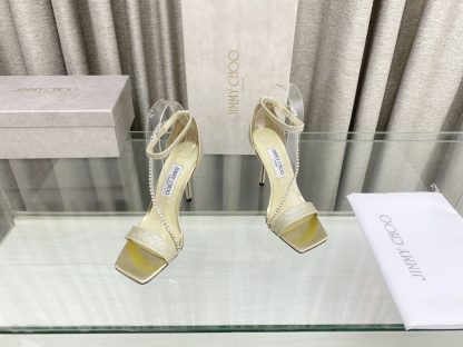 Jimmy Choo new summer crystal chain square toe high heels - Image 2
