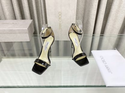 Jimmy Choo new crystal chain square head high heels - Image 2