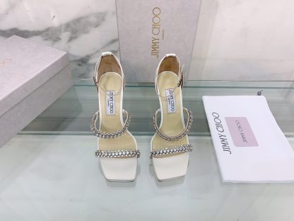 Jimmy Choo new style stiletto heeled back bag diamond chain sandals high heels - Image 2
