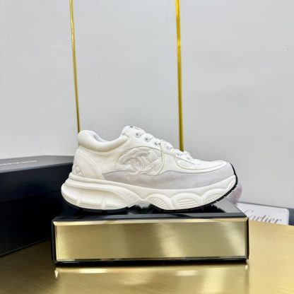 Chanel men's and women's couple's white and gray classic sports casual dad shoes - Image 2