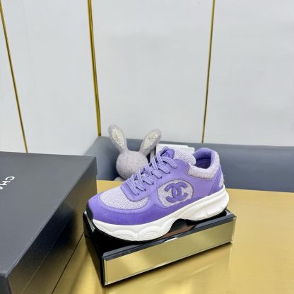 Chanel men's and women's couple's dark purple classic sports casual dad shoes - Image 2