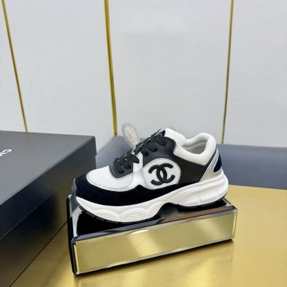 Chanel men's and women's couple's white and black classic breathable casual dad shoes - Image 2