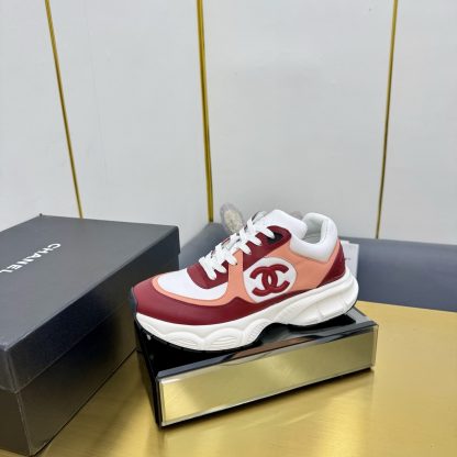 Chanel men's and women's couple's red and white classic sports casual shoes - Image 2