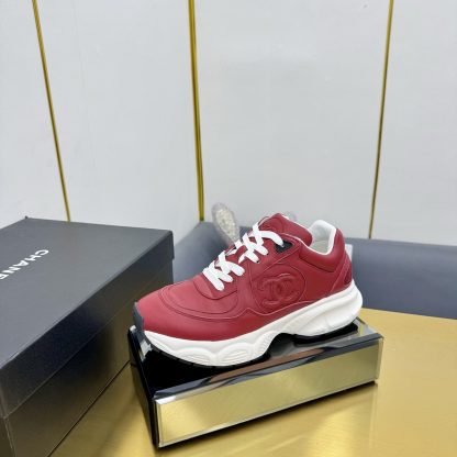 Chanel red classic sports casual shoes for men and women - Image 2