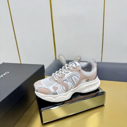 Chanel men's and women's couple silver pink classic breathable casual dad shoes - Image 2