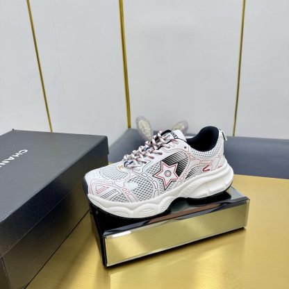 Chanel men's and women's couple's white, black and red classic breathable casual dad shoes - Image 2