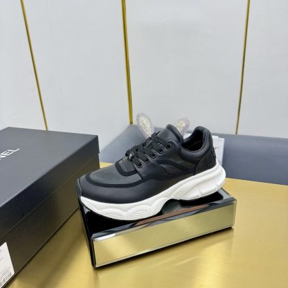 Chanel men's and women's couple's pure black classic sports fashion casual dad shoes - Image 2