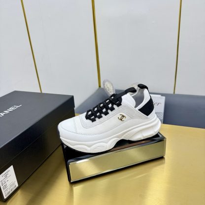 Chanel men's and women's couple's gray and black classic sports casual dad shoes - Image 2