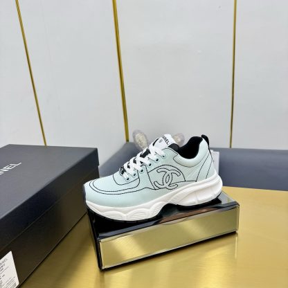 Chanel light green casual shoes for men and women - Image 2