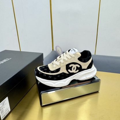 Chanel unisex couple's black with apricot casual dad shoes - Image 2