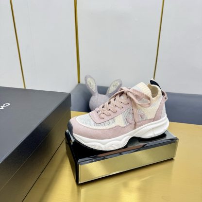 Chanel unisex couple's pink with apricot casual dad shoes - Image 2
