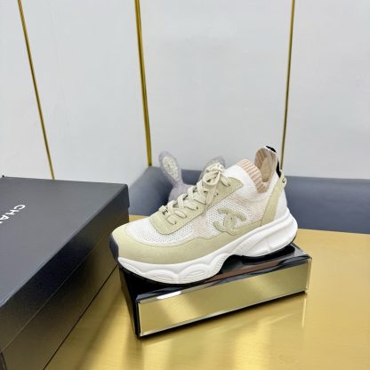 Chanel unisex couple's light green with white casual dad shoes - Image 2
