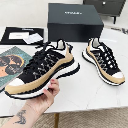 Chanel Spring and Autumn Super Durable Black Apricot Casual Shoes - Image 2