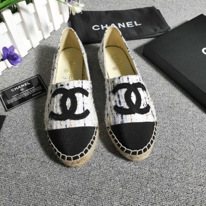 Chanel White Stripe Numb Casual Shoes