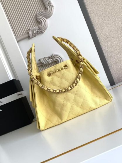 Chanel hobo underarm bag vintage coin button drawstring bucket bag - Image 2