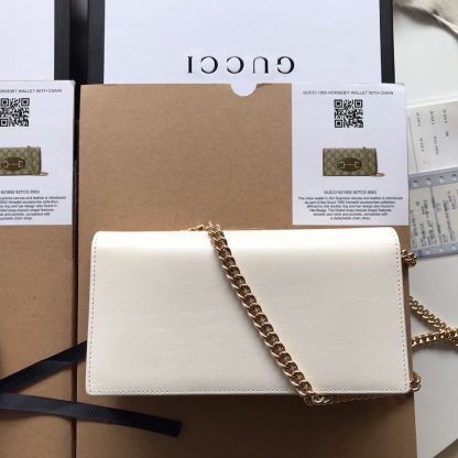 Gucci White Classic 1955 Full Leather Horsebit Bag - Image 2