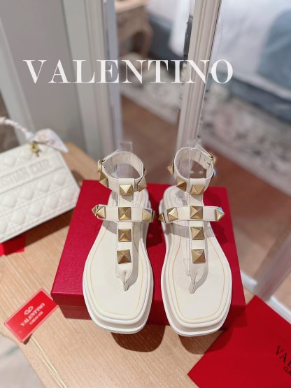 VALENTINO Metallic Studded Platform Sandals - Image 2