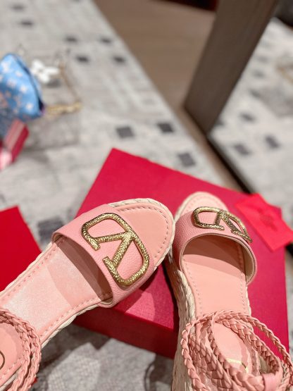 VALENTINO Braided rope wedge sandals - Image 2