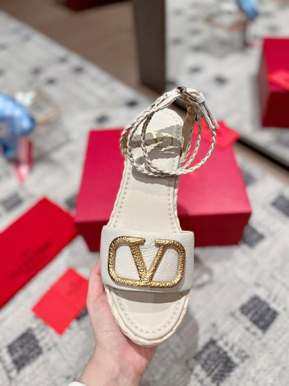 VALENTINO Braided rope wedge sandals - Image 3