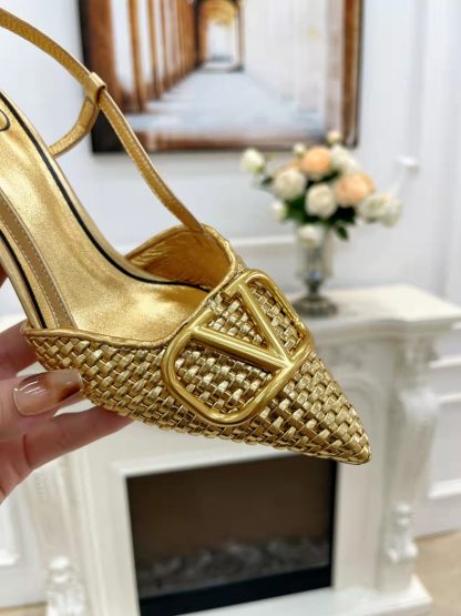 VALENTINO Simple Elegant Woven High Heels - Image 3