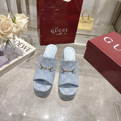 Gucci Horsebit Wedge Heel Women's Slide Sandals - Image 2