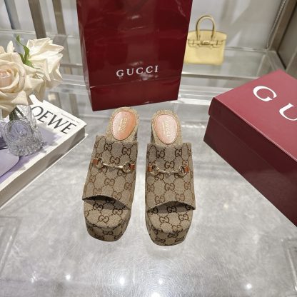 Gucci Horsebit Wedge Heel Women's Slide Sandals - Image 2