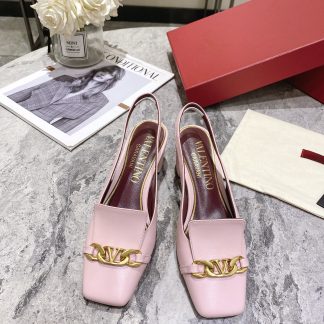 VALENTINO Gold V-chain high-end fashion sandals high heels