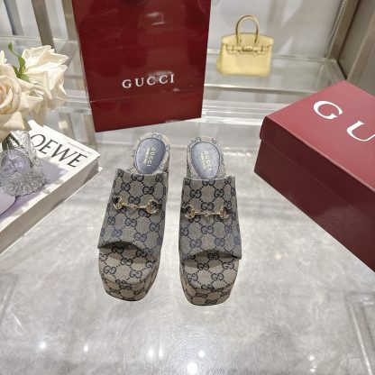 Gucci Horsebit Wedge Heel Women's Slide Sandals - Image 2